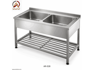 سینک ظرفشویی صنعتی دو لگن پرسی